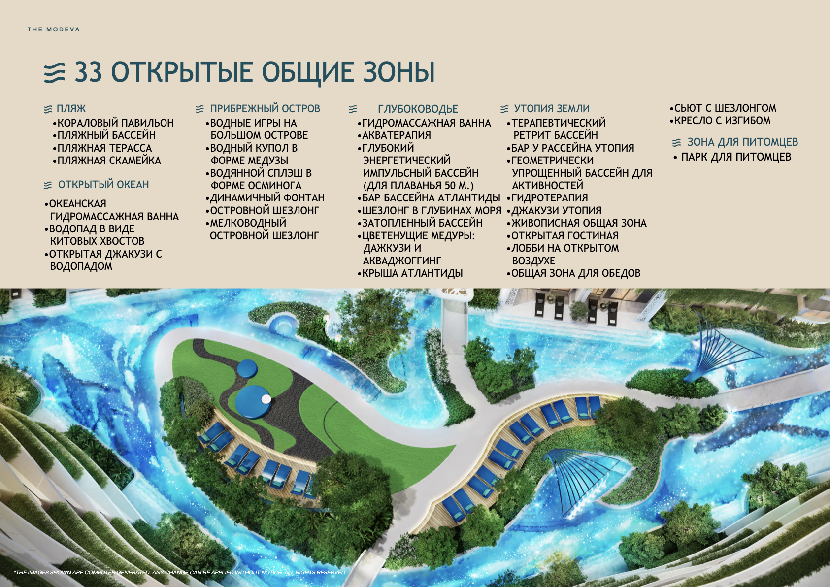 Бассейн и открытые зоны комплекса